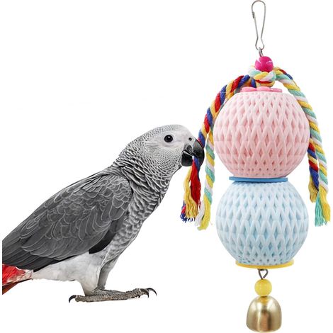 Bird Beak Grinding Stone, Parrot Chew Toys with Bells, Bird Toys, Cage Accessories for African Grey, Budgies, Amazon Parrots, Cockatiels, Lovebirds, Conures, Quakers, Small to Medium Birds (1/5)