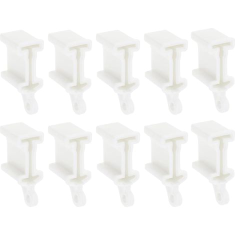 Lot de 10 Embouts de Rail de Rideau Blancs pour Rail de Rideau, Embouts pour Rail de Rideau incurvé Pliable, Montage Mural, revêtement, Plafond (1/5)