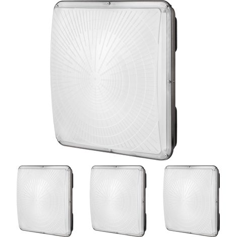 VEVOR 4er-Pack LED-Überdachungsleuchten, 150 W, 16500 lm, 5000 K Tageslicht, gewerbliche industrielle Überdachungsleuchten für den Außenbereich, 12,4 x 12,4 Zoll Oberflächenmontage-Deckenbeleuchtung (1/5)