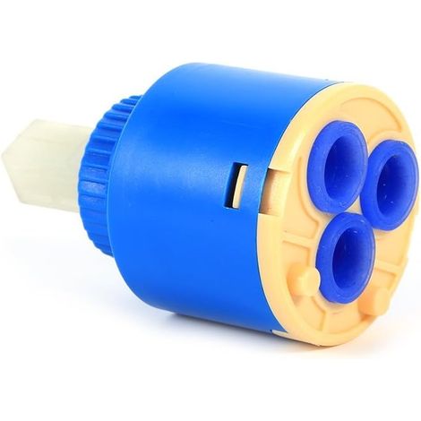 Cartouche Céramique 35mm pour Robinet 3 Trous Joint Simple Compatible Eau Chaude Froide Pièce Rechange Mélangeur (1/5)