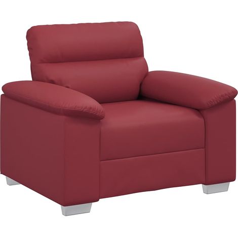 Maison Exclusive - Fauteuil canapé rouge bordeaux 100x81x84 cm en similicuir (1/5)