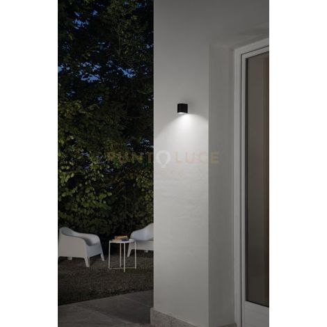 APPLIQUE ZENO ROUND NERO 1 LUCE ATTACCO GU10 IP65 H.8CM