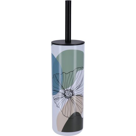 Brosse WC avec support déco Flowers Bleu et Vert - TENDANCE (1/3)