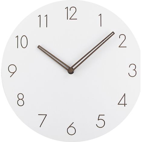 Horloge murale silencieuse Tickless, horloge décorative en bois moderne pour cuisine, maison, chambre, bureau, salon, blanc (1/5)