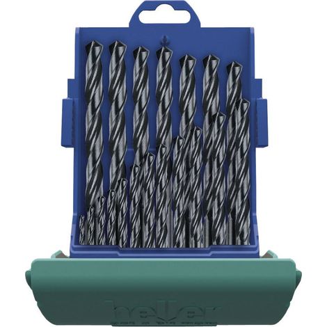 Heller 17737 5 HSS Kit punte a spirale da metallo 19 parti 1 mm, 1.5 mm, 2 mm, 2.5 mm, 3 mm, 3.5 mm, 4 mm, 4.5 mm, 5 mm (1/2)