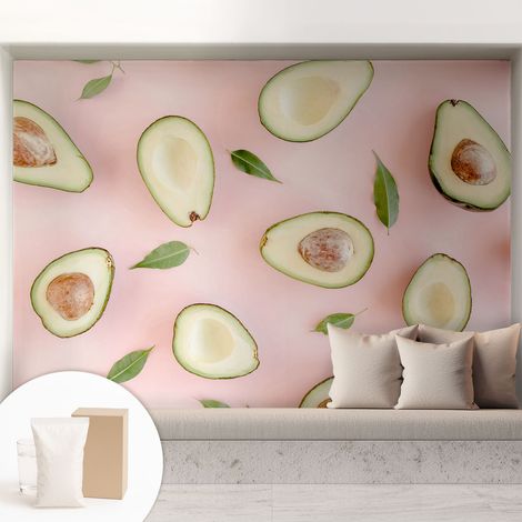 Papier peint intissé décoratif avec colle pour salon chambre et bureau Installation rapide Composition d'avocats 208x146 cm (1/5)