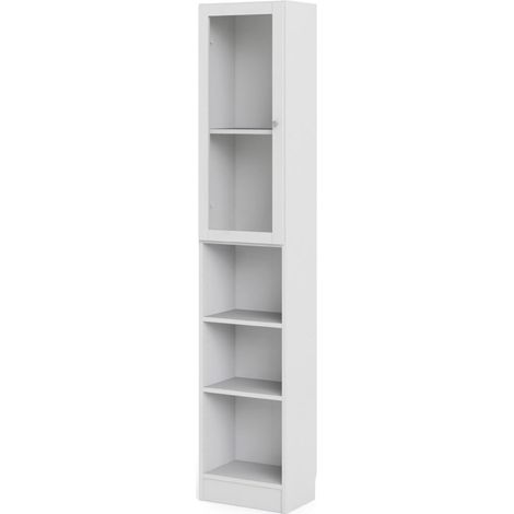 Base Regal 1 Glastür und 2 Ablagen weiss.