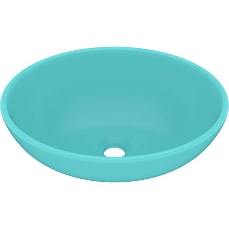 Lavabo ovalado de lujo 40x33 cm cerámica verde claro mate 020002667 (1/5)