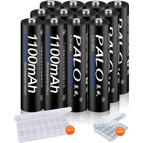 Batteria ricaricabile, capacità 1100 mAh, design ecologico, 12 batterie AAA (1/2)