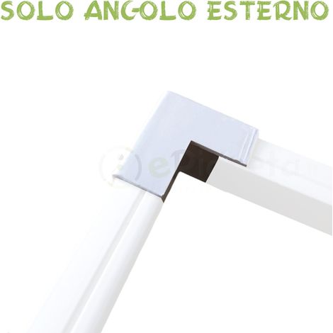 2 mt Canalina per cavi elettrica 15x10 mm in plastica passacavi bianco coprifili a parete con copertura  SOLO ANGOLO ESTERNO (1/2)