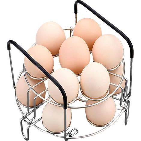 Cocedor de huevos al vapor de acero inoxidable con mango de silicona resistente al calor，con capacidad para cocinar 14 huevos a la vez (1/5)