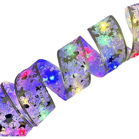Weihnachtslichterkette mit silbernem Band – 10 m, 100 Lichter, wasserdichte Batteriebox mit Fernbedienung und 8 Funktionen (1/5)