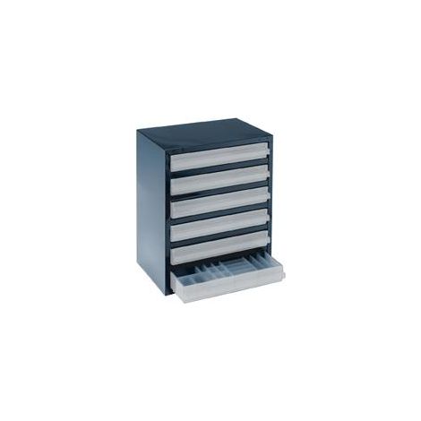 raaco Kleinteilemagazin B 357 x T 255 x H 435 mm Stahlblech 6 Schubladen - 137591 (1/4)