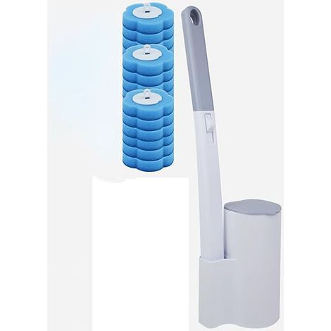 Brosse WC Jetable, 18Pcs Brosse de Toilette Jetable Tête ,pour Toilette, Salle de Bain, WC (1/5)