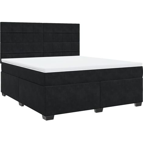 Maison Exclusive - Giroletto a Molle con Materasso Nero 180x200 cm in Velluto