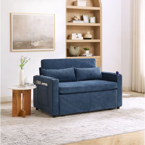 divano seduta 3 in 1 trasformabile USB blu navy OKMYHOME (1/5)