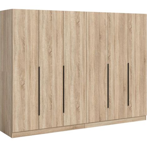 Kopenhagen Kleiderschrank 6 Türen Eiche Dekor.