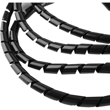 Enrouleur de câble spiralé, protection et organisation des câbles pour la maison et le bureau, 10 mm (noir) (1/5)