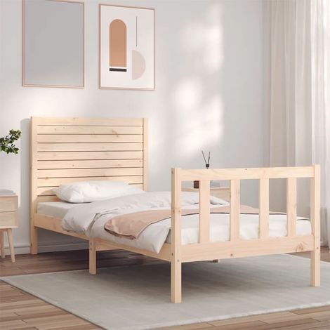 Bed Frame without Mattress 90x200 cm Solid Wood Pine vidaXL (1/5)
