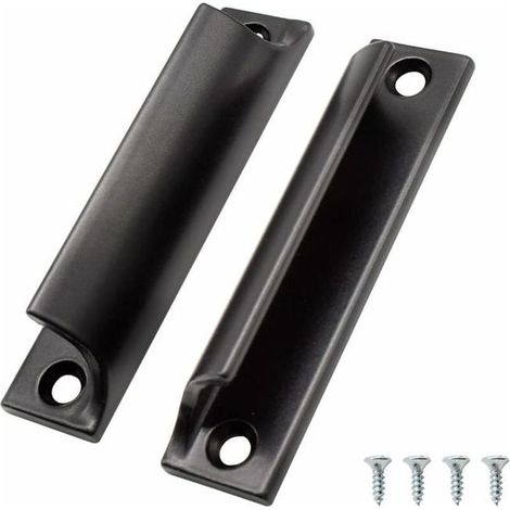 2 Pièces Poignée de Porte Coulissante, Aluminium Poignée Meuble, Poignee de Meuble Cuisine Noir, Disponible pour Portes de Balcon, (1/5)