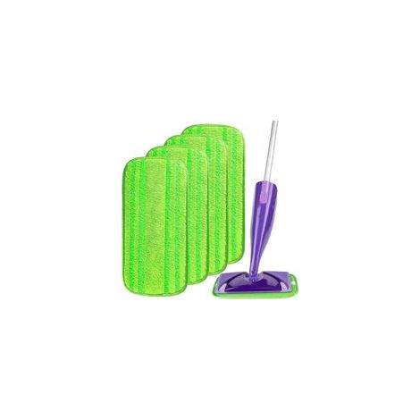 Chiffons en microfibre réutilisables et lavables en machine, compatibles avec les balais humides Swiffer Wet Jet, pour nettoyage sec et humide sur tous types de surfaces – Lot de 4