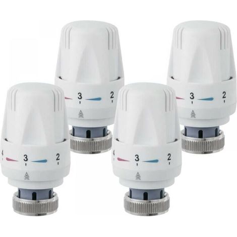 Juego de 4 cabezales de válvula termostática para radiador, M 30 x 1.5, cabezales de válvula de repuesto para radiador, válvulas termostáticas para radiador