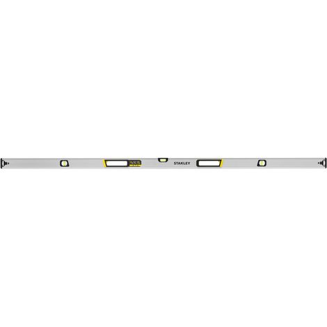 Stanley – Niveau à bulle tubulaire 180 cm – Aluminium léger – 3 fioles réversibles – Précision 0,8 mm/m – Antichoc pour protection