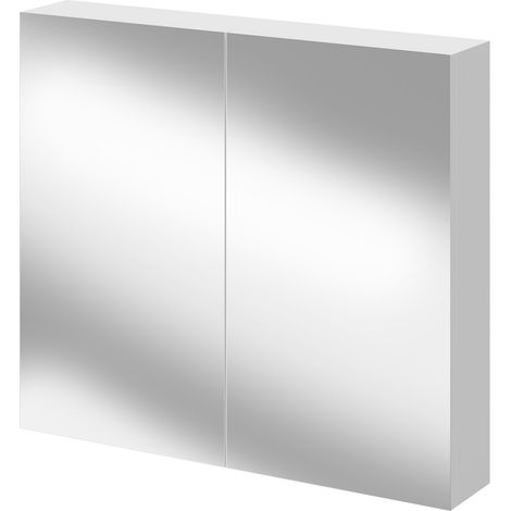 Napoli Gloss White 800mm Wall Mounted Mirrored Cabinet (1/5)