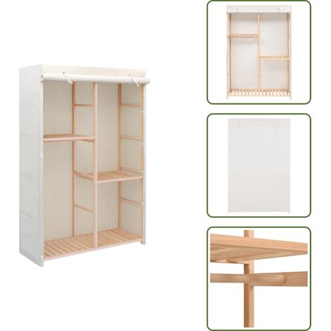 Garde-robe à 3 niveaux 110 x 40 x 170 cm - Armoire Blanche - Armoire Rangements - Meuble Rangement - Dressing - Placard (1/5)