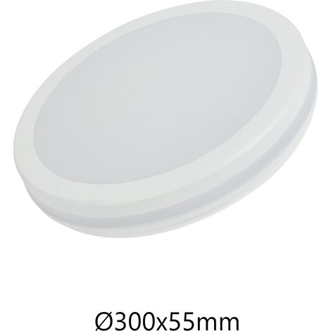 Plafonnier LED Alcapower 24W Rond CCT 3000K 4000K 6500K 2400lm Blanc IP54 IK08 Diamètre 30cm Luminaire Éclairage Intérieur Extérieur Design Moderne