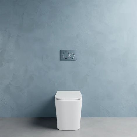 Toilette sans rebord en céramique blanche avec siège à fermeture progressive Mod. Londra (1/4)