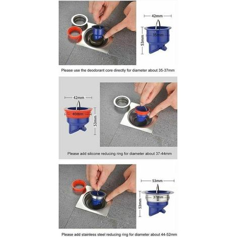 Clapet anti-retour de sol de douche lévitation magnétique vanne de vidange à sens unique bouchon rapide anti-odeur baignoire cuisine 2.09x2.09 pouces (1/4)