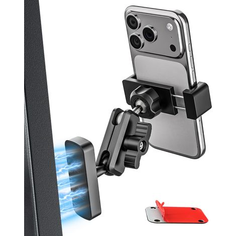 Support magnétique pour téléphone (frigo, salle de sport, chariot élévateur, tracteur) – [Stable, réglable et portable] Support mural magnétique compatible avec tous les téléphones (1/5)