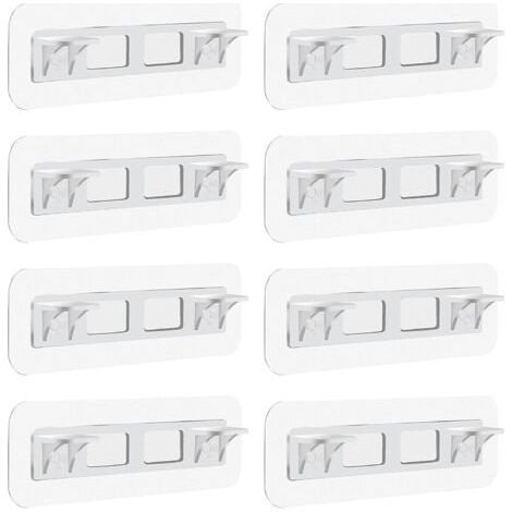 soportes adhesivos para estantes, soportes autoadhesivos para estantes, clavijas transparentes para estantes, soporte adhesivo de plástico transparente para estantes. (1/4)