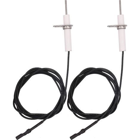 2Pc 38" Ignitor Wire - Remplacement de l’Assemblage d’électrode en céramique, Ignition Electrode Can DIY Bending for Gas Burner Ceramic Spark Plug Ignition Electrode Replacement (1/5)
