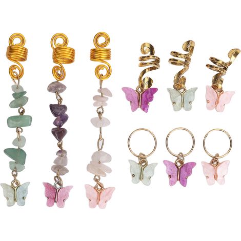 Pendentif cheveux pour tresses colorées, bijou de dreadlocks, accessoire spiralé pour coiffures tressées (1/5)