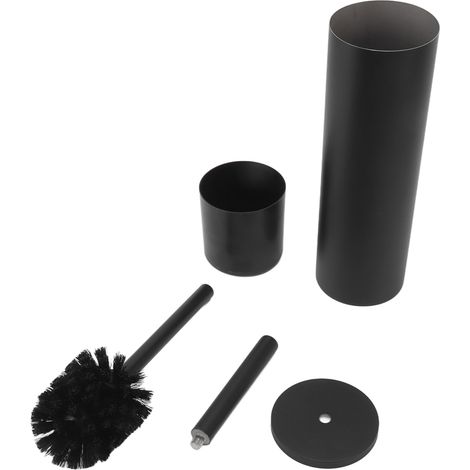 [Toiletten-Set] WC-Bürsten mit Halter – Flexible Bürste mit Edelstahlkopf und elegantem Bürstenhalter für kleine Toiletten – 5-teiliges Zubehörset (1/5)