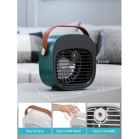 Climatiseur Portable - Refroidissement Par Evaporation - Batterie 4000 Maha - 3 Vitesses - Humidification Intégrée - 1 Pièce (1/5)