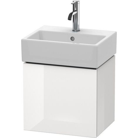 Meuble sous-vasque L-CUBE 400x434x341mm ouverture gauche blanc mat
