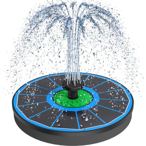 Fontaine Solaire, 3.5W Solaire Flottant Extérieur Fontaine Pompe Bassin Solaire avec 8 Buses pour Bain d'oiseaux, Étang, Piscine, Patio, Jardin Fontaine, Décoration de Jardin