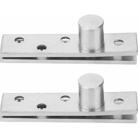 Bisagras giratorias de 360 grados para puertas, bisagras de pivote ocultas de acero inoxidable de 75x17 mm (pivote excéntrico), paquete de 2 (1/5)