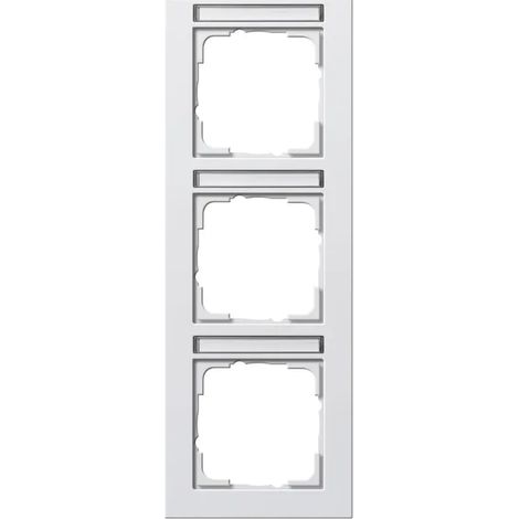 Gira Marco embellecedor 3f vert. BSF Gira E2 Blanco puro m [110322], 1103 22