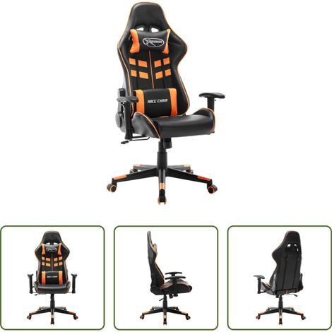 Gamingstuhl Kunstleder - Gaming-Stuhl Schwarz und Orange Kunstleder (1/5)