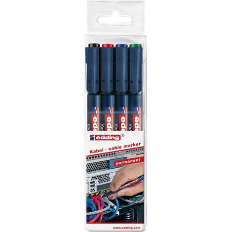 Lot Of Markers For Cables 8407 Black, Red, Blue, Green Edding 1 Pcs