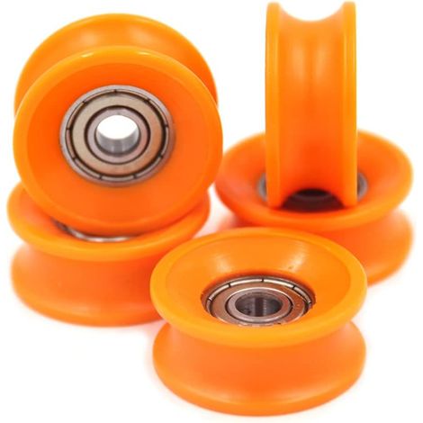 Lot de 5 galets de guidage en nylon 6 x 30 x 13 mm avec rainure en U, 626 roulements intérieurs (1/5)