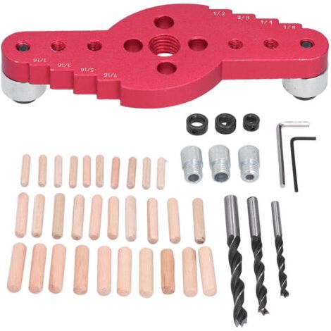Kit de Guide de Perçage pour Chevilles, Poinçon et Gabarit de Perçage, Outils de Tracé Menuiserie 42 Pièces