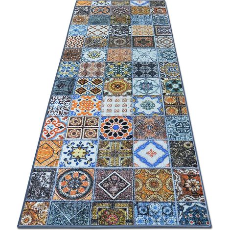 Tapis Ornement Vintage Oriental pour la Cuisine, Le Couloir et Le Salon 80 x 100 cm, Bonita (1/5)