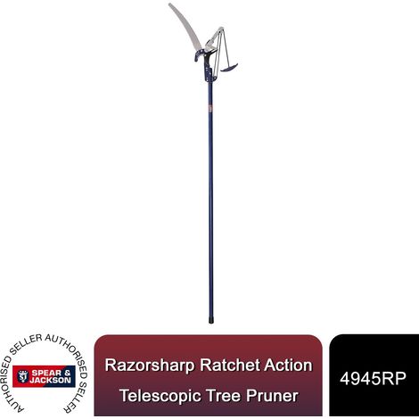 Spear & Jackson 4945RP Razorsharp Ratchet Telescopic Tree Pruner Cutter (1/4)
