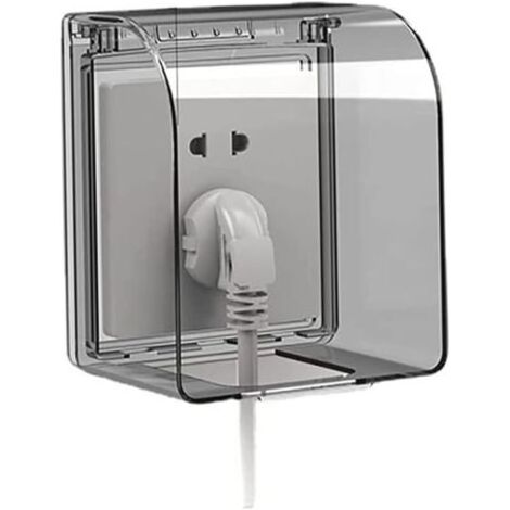 Couvercle de prise extérieure, protecteur de prise extérieure,couvercle de prise unique résistant aux intempéries, couvercle de prise de commutateur transparent pour la sécurité électrique (1/4)
