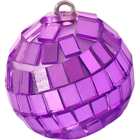 Boule Miroir - Décoration Arbre De Noël - Ornement Suspendu Pour Fête Et Intérieur - 5 cm - Violet - 1 Pièce (1/5)